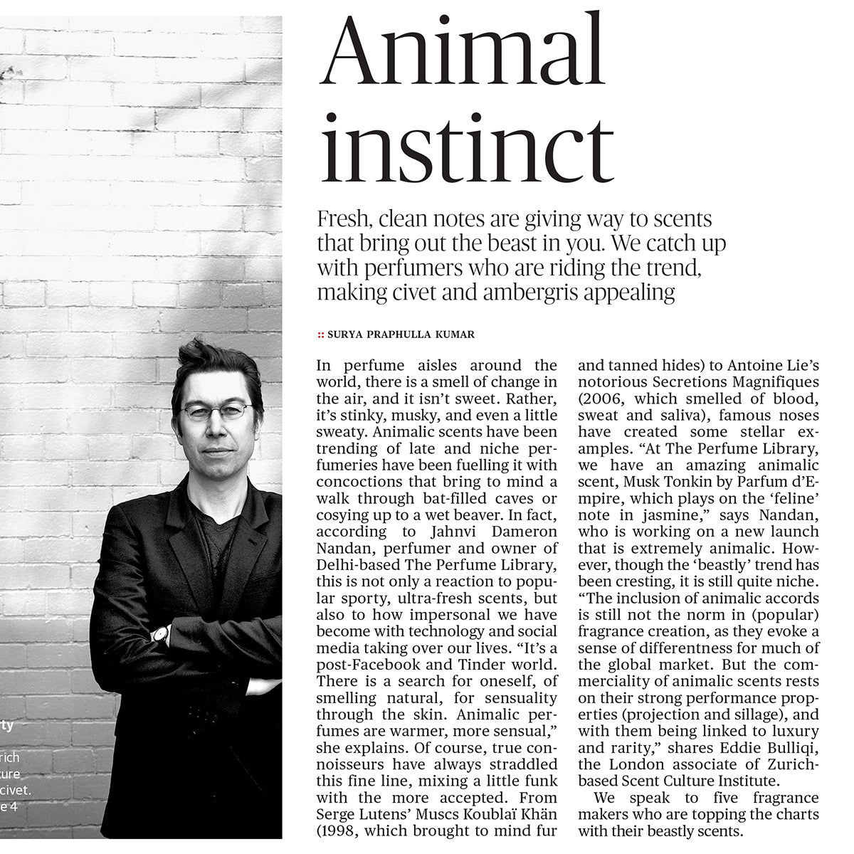 Print Press: The Hindu, April 8th,  2017 – "Animal Instinct"